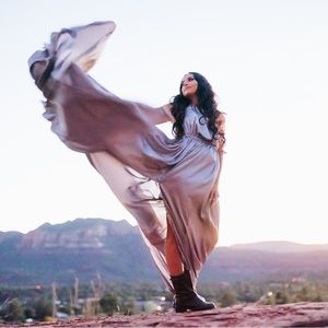 Silver Open-Back Flying Dress